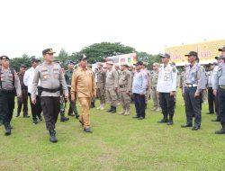 Bupati Simalungun Hadiri Apel Gelar Pasukan operasi Mantap Brata Toba 2023-2024 Polres Simalungun