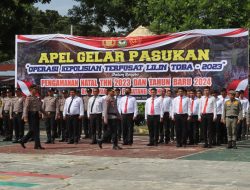 Polres Pematang Siantar Laksanakan Upacara Gelar Pasukan Operasi Kepolisian Terpusat Lilin Toba 2023-2024