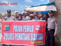 CIPTAKAN HARKAMTIBMAS YANG KONDUSIF JELANG PUNCAK AHIR PEMILU, SAT BINMAS POLRES PEMATANGSIANTAR LAKSANAKAN POJOK PEMILU