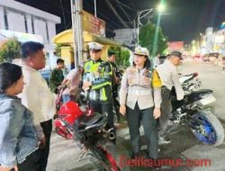 PELAKSANAAN KRYD, POLRES PEMATANGSIANTAR AMANKAN 12 (DUA BELAS) UNIT SEPEDA MOTOR KNALPOT BLONG DAN TELAH DILAKUKAN PENINDAKAN