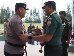 Kapolres Hadiri Kunjungan Kerja Danrem 022/Pantai Timur Kolonel Inf Tagor Rio Pasaribu di Kodim 0207/SML