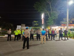 Kasat Intel Polres Simalungun IPTU Teguh Raya Sianturi Pimpin Kegiatan Blue Light Patrol untuk Menjaga Kamtibmas di Wilayah Simalungun