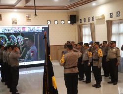 Kapolres Simalungun Ikuti Upacara Pemuliaan Nilai-Nilai Tribrata Mabes Polri Secara Virtual