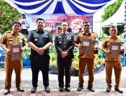 Bupati Samosir Hadiri Upacara Peringatan HUT Bhayangkara ke-78 Polres Samosir.