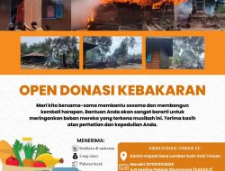 Pemdes Lumban Suhi suhi toruan bersama Masyarakat Open Donasi Bantu Warga yang terkena musibah kebakaran