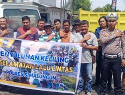 Sat Lantas Polres Simalungun Gelar Penyuluhan Keliling bagi Pengemudi Angkutan Umum