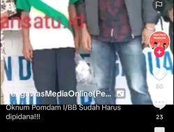 Terkait Berita Viral Di Media Sosial Anggota Pomdam 1/BB Beri Klarifikasi