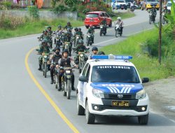 Jelang Pilkada Serentak 2024 di Samosir TNI,Polri dan Aparat Terkait Gelar Patroli Show Of Force.