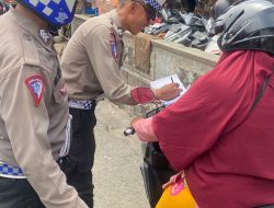 Sat Lantas Polres Pematangsiantar Lakukan Penindakan Parkir Sembarangan Sebelah Kanan Jalan Merdeka