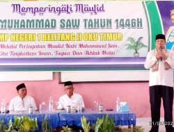 SMP Negeri 1 Belitang II Oku Timur Memperingati Maulid Nabi Muhammad Saw Tahun 1446 H.