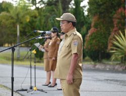 Bupati Humbahas Pimpin Apel Gabungan, Sampaikan Program dan Arah Kebijakan Presiden RI