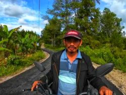 Masyarakat Desa Hutaginjang Simbolon bersyukur Jalan Mulus Dibangun Menuju Desanya.