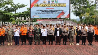 Kapolres Simalungun Pimpin Apel Gabungan Siaga Bencana Pasca Pencoblosan Pilkada 2024