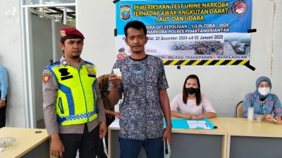 Ops Lilin Toba 2024, Polres Pematangsiantar Test Urine Awak Angkutan Darat Pastikan Pemudik Sampai Dengan Selamat