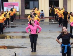Polres Pematangsiantar Senam Aerobik Bersama Bhayangkari