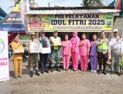 Kapolres Pematangsiantar Bersama Ketua Bhayangkari Cabang Kunjungi Pos Pam dan Yan Ops Ketupat Tob 2025