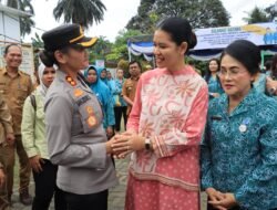 Kapolres Pematangsiantar Bersama Walikota Dampingi Ketua TP PKK Sumut Kunker di Dua Posyandu