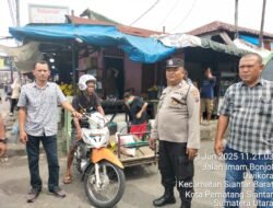 Polsek Siantar Barat Laksanakan Patroli Jalan Kaki Cegah 3C dan Premanisme Diseputaran Pasar Horas