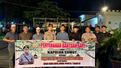 Polres Pematangsiantar Serahkan Hewan Qurban dari Kapolda Sumut kepada Kompi 2 Batalyon B Sat Brimob