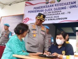 Kapolres Simalungun Gelar Pemeriksaan Kesehatan Gratis Untuk Driver Ojol Dan Lansia Sambut Hut Bhayangkara Ke-79