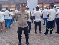 Beri Rasa Aman, Polsek Siantar Timur Laksanakan Pengamanan Gerak Jalan Jemaat Gereja HKBP Dame