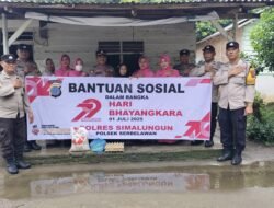 “Polri Untuk Masyarakat” Sambut HUT Bhayangkara ke- 79, Polsek Serbelawan Berbagi Bansos