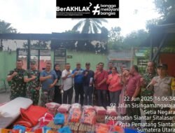 Polsek Siantar Martoba Hadir Pemberian Bantuan kepada Warga Korban Kebakaran Rumah di Asrama Rindam IBB