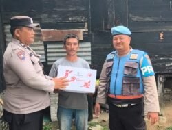 Sambut Hari Bhayangkara ke 79, Polsek Siantar Marihat Berikan Bansos di Jalan Saribudolok