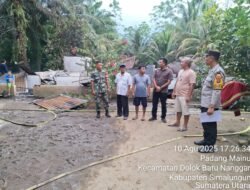 Polsek Serbalawan Respon Cepat Tangani Kebakaran Rumah Kontrakan, Kerugian Capai Rp 132 Juta
