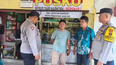 Polsek Siantar Marihat Patroli Posko Bersinar Ajak Warga Berantas Narkoba