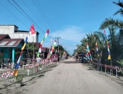 SAMBUT HUT KE 80 RI WARGA MERANTI PAHAM BANGKITKAN KEMBALI SEMANGAT GOTONG ROYONG
