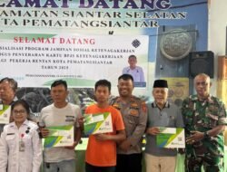 Kapolsek Siantar Selatan Hadiri Soialis Dan Penyerahan Kartu BPJS Pekerja Rentan 2025 