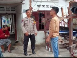 Sambangi Tempat Usaha Pembuatan Ulos Polsek Siantar Timur Berikan Himbauan Kamtibmas dan Call Center 110