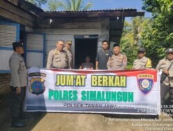 Polsek Tanah Jawa Polres Simalungun Gelar Jumat Berkah, Perkuat Kamtibmas Sambil Sosialisasi Layanan 110 Call Center Polri