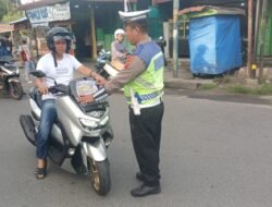 Sat Lantas Polres Pematangsiantar Penyuluhan Tertib Berlalulintas di Jalan Kartini