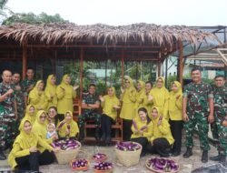 Pemanfaatan lahan yang Inovatif Prajurit Yonif 122/TS dan Persit Panen hasil Kebun Modern Dan Toga Yonif 122/TS