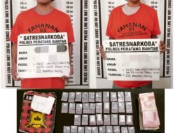 Polres Pematangsiantar Tangkap Dua Diduga Pengedar Sabu 68 Paket Diamankan
