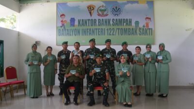 Yonif 122/TS Meluncurkan Bank Sampah, Langkah Nyata Menuju Lingkungan yang Bersih dan Sejahtera