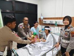 Sambut HUT Polantas ke 70, Sat Lantas Polres Pematangsiantar Anjangsana Datangi Korban Laka Lantas