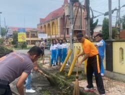 Polri Peduli Kebersihan, Polsek Siantar Utara Gotong Royong Bersama Masyarakat