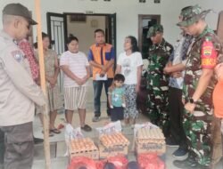 Polsek Siantar Marihat Sampaikan Bantuan kepada korban Angin Puting