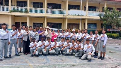 Pelopor Keselamatan, Sat Lantas Polres Pematangsiantar Lantik PKS Junior YP Pelita dan SMP Negeri 3