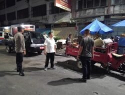 Polsek Siantar Barat Patroli Kegiatan Relokasi Pasar Horas Malam Hari
