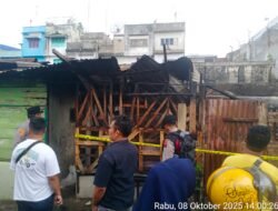 Polres Pematang Siantar Cek TKP Kebakaran Tiga Bangunan Semi Permanen