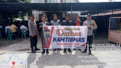 Bersama Jemaat, Polsek Siantar Timur Minggu Kasih Curhat Kamtibmas di Gereja GKPI