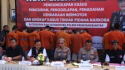 Polres Pematangsiantar Konferensi Pers Pengungkapan Kasus Pencurian, Penggelapan, Penadah Ranmor dan Peredaran Narkoba