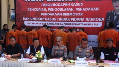 Polres Pematangsiantar Konferensi Pers Pengungkapan Kasus Pencurian, Penggelapan, Penadah Ranmor dan Peredaran Narkoba