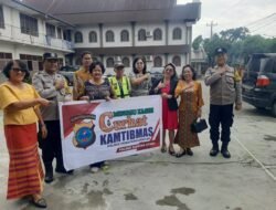 Bhabinkamtibmas Polsek Siantar Utara Minggu Kasih di Gereja GKPS Jalan SM. Raja