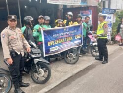 Bhabinkamtibmas Polsek Siantar Selatan Sosialisasi Ops Zebra Toba 2025 kepada Ojol