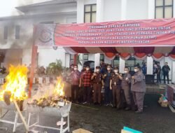 Polres Pematang Siantar Hadiri Pemusnahan Barang Bukti sudah Inkracht di Kantor Kejari